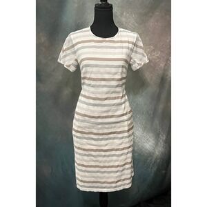 Cappellini Italy Striped Sheath Dress Career Work‎ Minimalist Chic